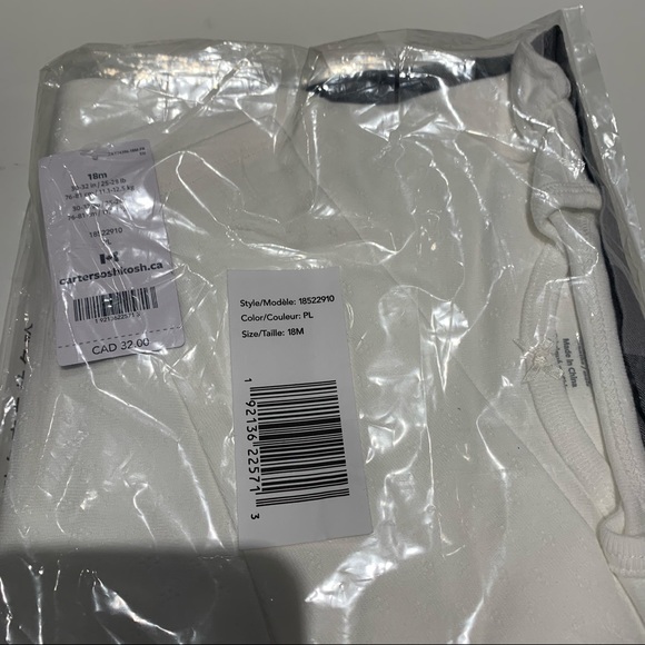 Carter's 2 Piece Baby Girls' Grey White Plaid Jumper Dress - 18 Months - Picture 4 of 4